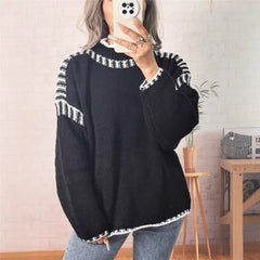 Leisure Pullover Half Turtleneck Knitted Sweater For Women