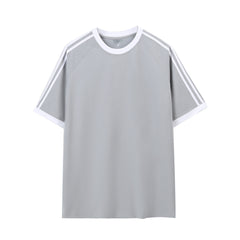 Men's And Women's Ice Silk Stripes Five-point Top