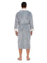RONGTAI Men's Plush Long Bathrobe, Soft And Warm, Full Length, Shawl Collar, Fleece