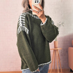 Leisure Pullover Half Turtleneck Knitted Sweater For Women