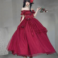 Summer New French Fairy Star Bright Princess Dress