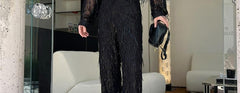 Nightclub Sequins Sequin Suit Men's Heavy Craft Tassel Straight-leg Pants Shirt