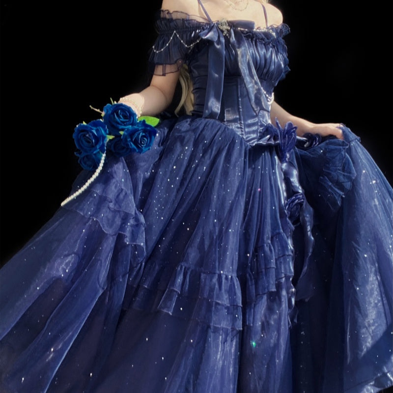 Summer New French Fairy Star Bright Princess Dress