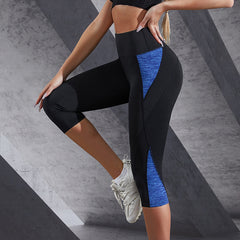 Women's Patchwork Sports Fitness Body Solid Color Leggings
