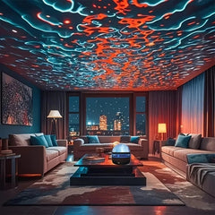 Water Ripple Effect Ambient Projection Light - USB-C & Battery-Powered LED Starry Sky Lighting With Remote Control, Color-Changing Mood Light For Bedroom And Living Room, Festival Gift