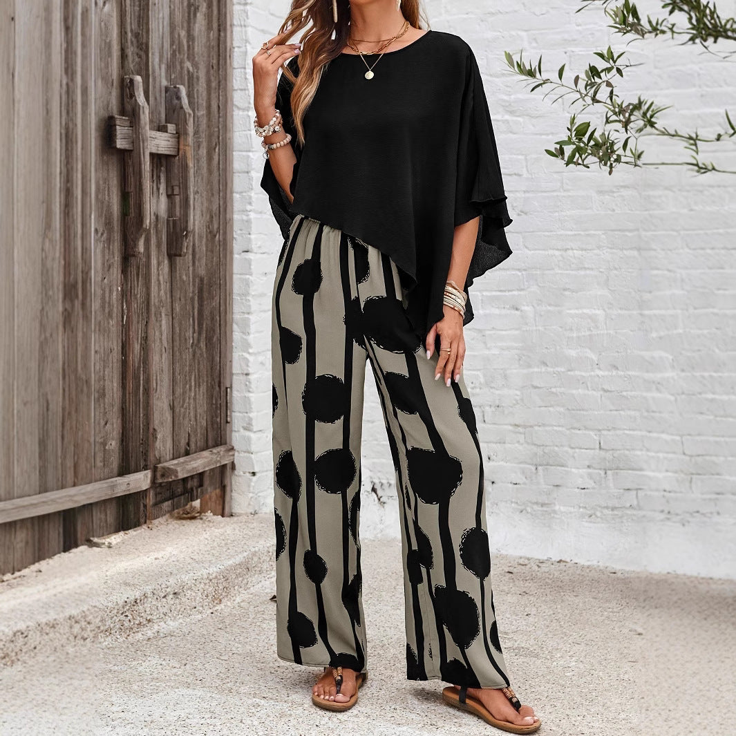 Summer Casual Women's Trousers Suit