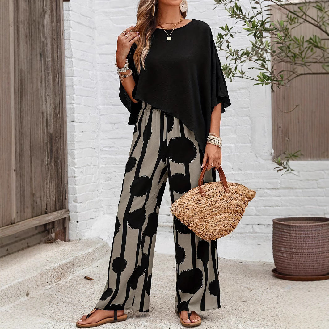 Summer Casual Women's Trousers Suit