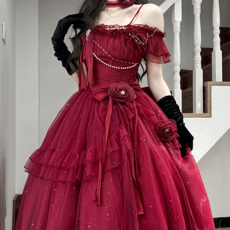 Summer New French Fairy Star Bright Princess Dress