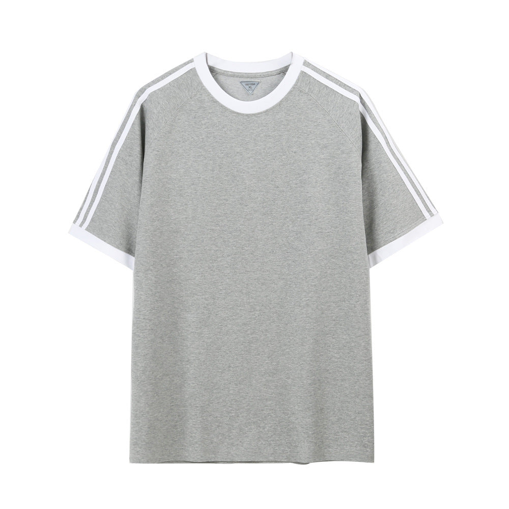 Men's And Women's Ice Silk Stripes Five-point Top