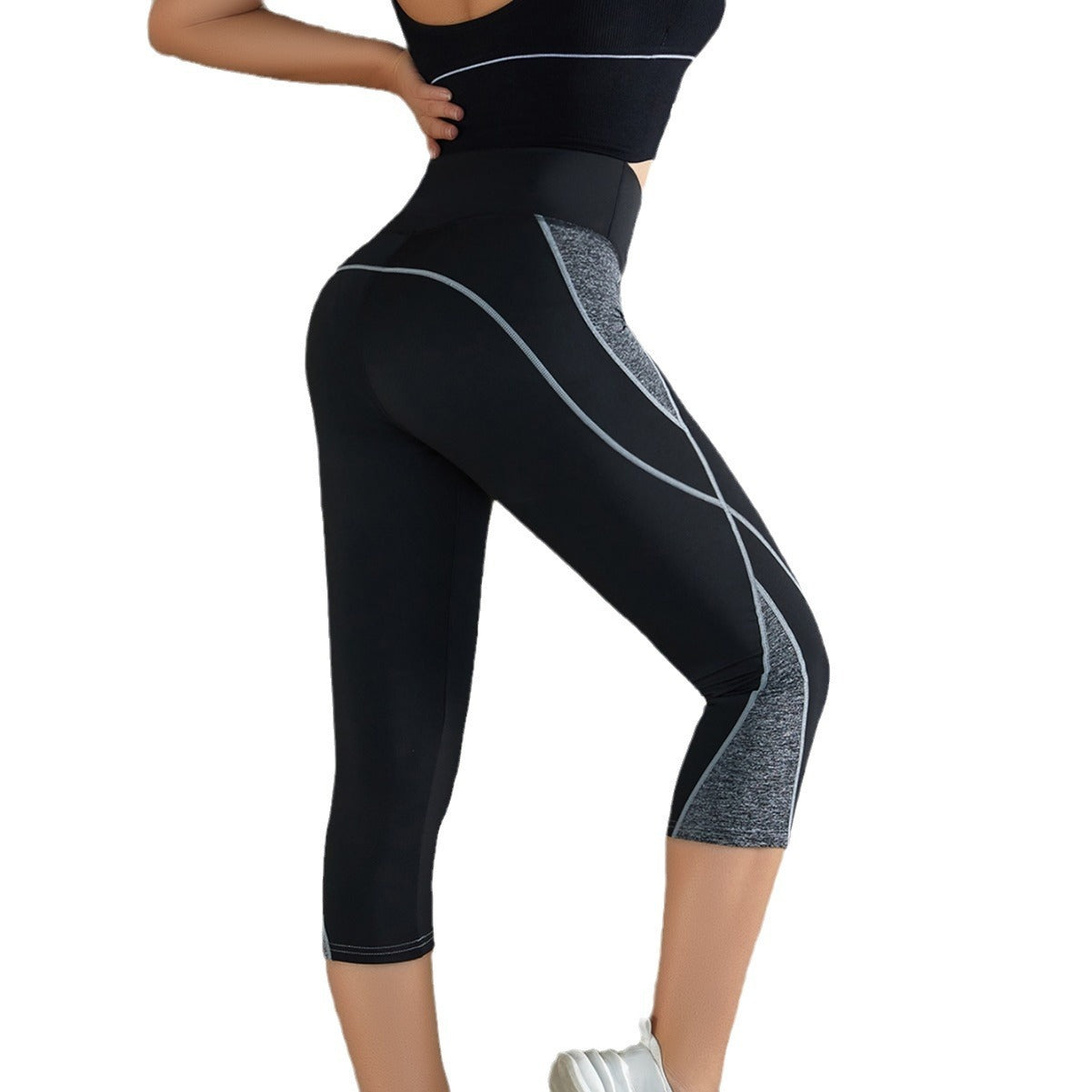 Women's Patchwork Sports Fitness Body Solid Color Leggings